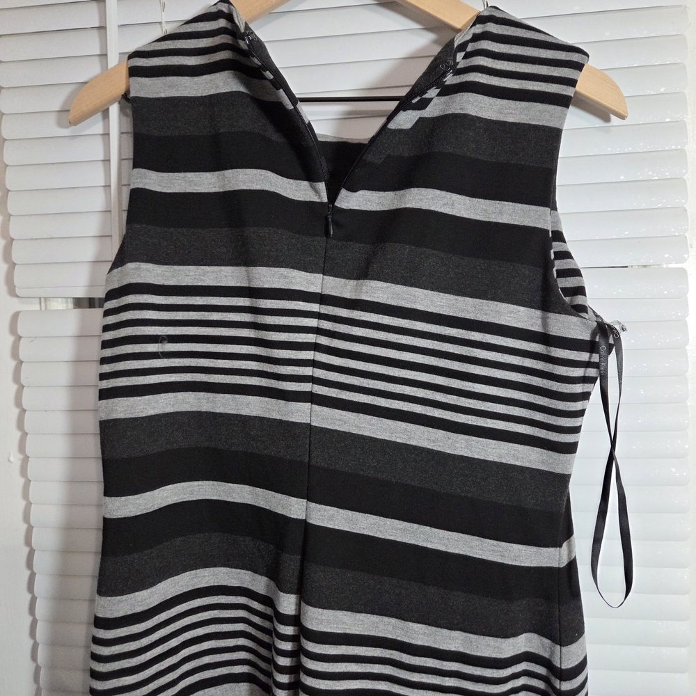 Calvin Klein Black and Gray Striped Tank Dress